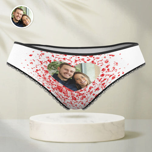 Custom Face Women's Panties Personalised Photo Underwear Scattered Love Gifts For Lover