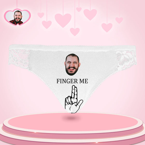 Custom Women Lace Panty Face Sexy Panties Women's Underwear - Finger Me