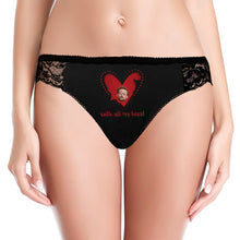 Custom Photo Women Lace Panty Sexy Panties Women's Underwear - Red Heart