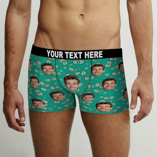 Custom Face Boxer Briefs Personalised Men's Boxer Shorts Gift For Men - Money