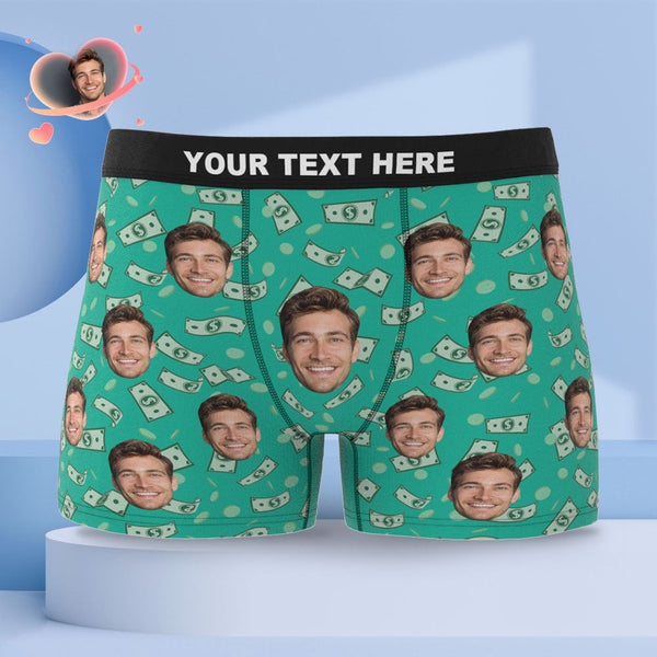 Custom Face Boxer Briefs Personalised Men's Boxer Shorts Gift For Men - Money