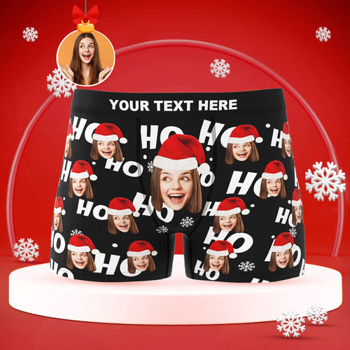 Custom Face Boxers Briefs Personalized Men's Shorts With Girlfriend Photo Christmas Gifts