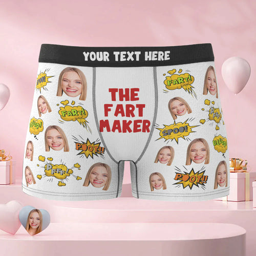 Custom Face Men's Boxers Briefs Personalised Men's Funny Shorts With Photo The Fart Maker