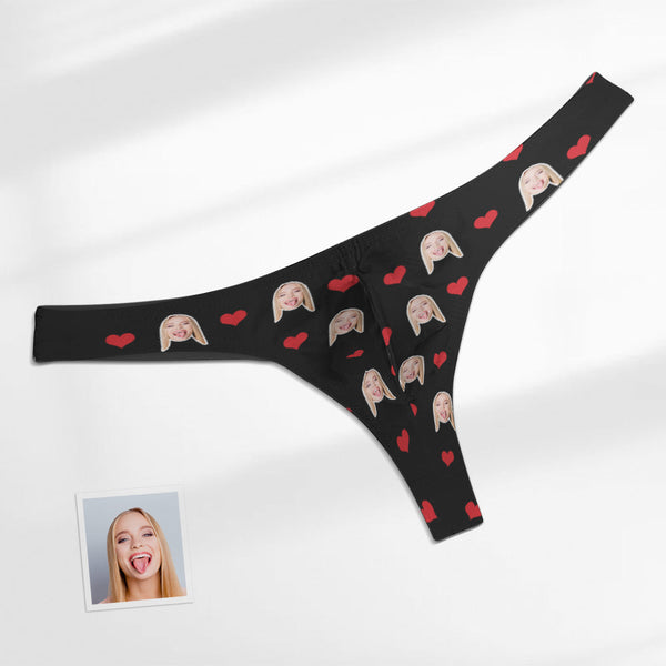 Custom Face Heart Men's Thong Love Men's Briefs - MyFacepajamas