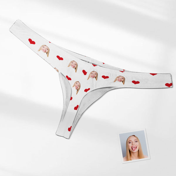 Custom Face Heart Men's Thong Love Men's Briefs - MyFacepajamas