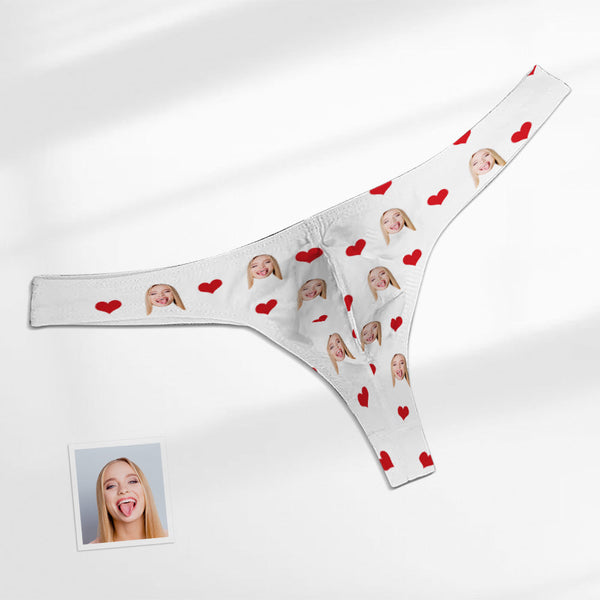 Custom Face Heart Men's Thong Love Men's Briefs - MyFacepajamas