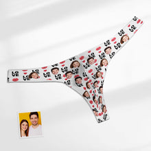 Custom Face Love Men's Thong Lip Print Men's Briefs - MyFacepajamas