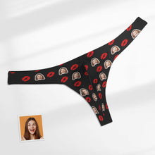 Custom Face Red Lips Men's Thong Kiss Men's Briefs - MyFacepajamas