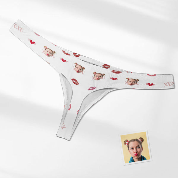 Custom Face Kiss And Love Men's Thong XOXO Men's Briefs - MyFacepajamas