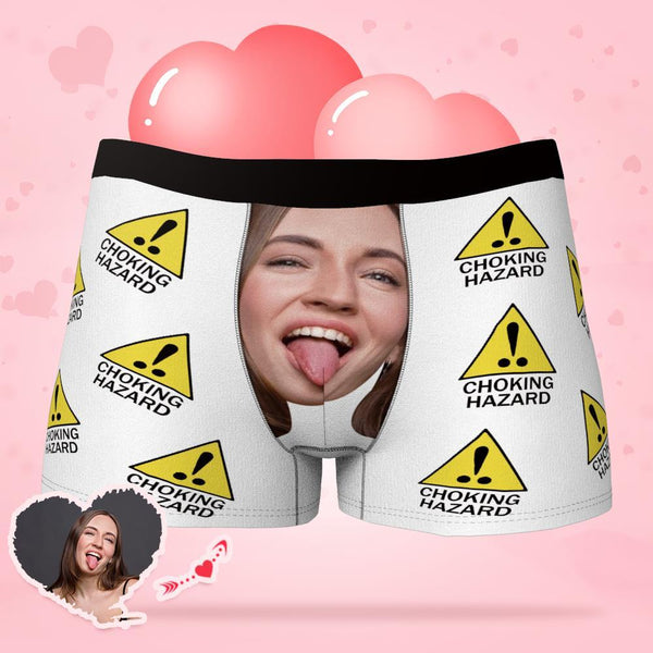 Men's Customized Boxer Shorts Face Boxers Choking Hazard