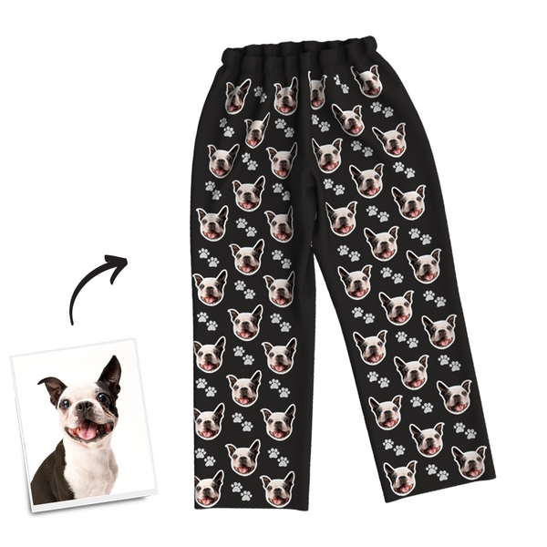 Custom Dog Photo Pajama Pants, Nightwear, Sleepwear