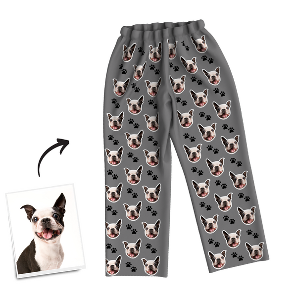 Custom Dog Photo Pajama Pants, Nightwear, Sleepwear