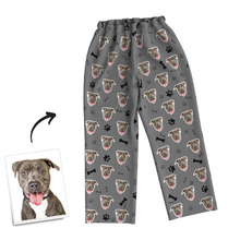 Custom Dog Photo Long Sleeve Pajamas, Nightwear, Sleepwear - Bone