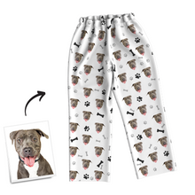 Custom Dog Photo Long Sleeve Pajamas, Nightwear, Sleepwear - Bone
