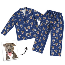 Custom Dog Photo Long Sleeve Pajamas, Nightwear, Sleepwear - Bone