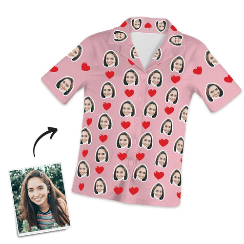 Custom Photo Short Sleeve Pajama Top, Nightwear, Sleepwear for her