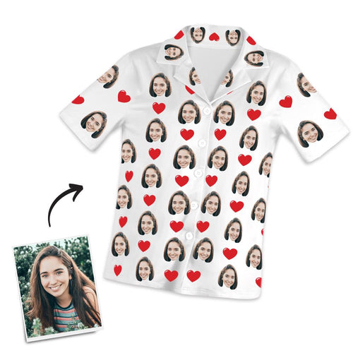 Custom Photo Short Sleeve Pajama Top, Nightwear, Sleepwear Pants and Top