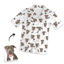 Custom Dog Photo Short Sleeve Pajamas, Nightwear, Sleepwear - Bone