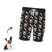 Custom Face Dog Footprints Short Pajama Pants A Funny Gift