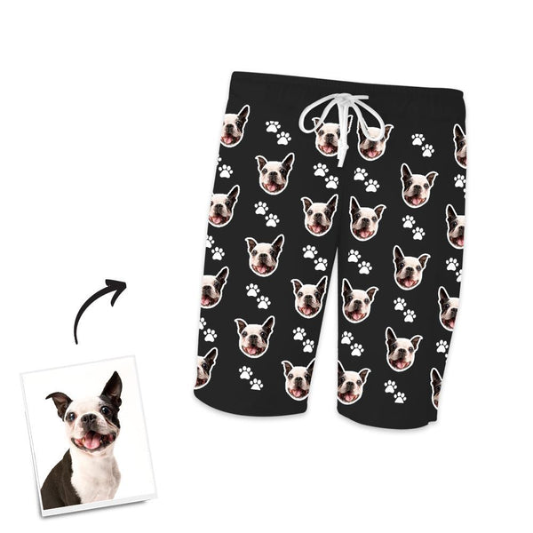 Custom Dog Photo Short Pajama Pants, Nightwear, Sleepwear