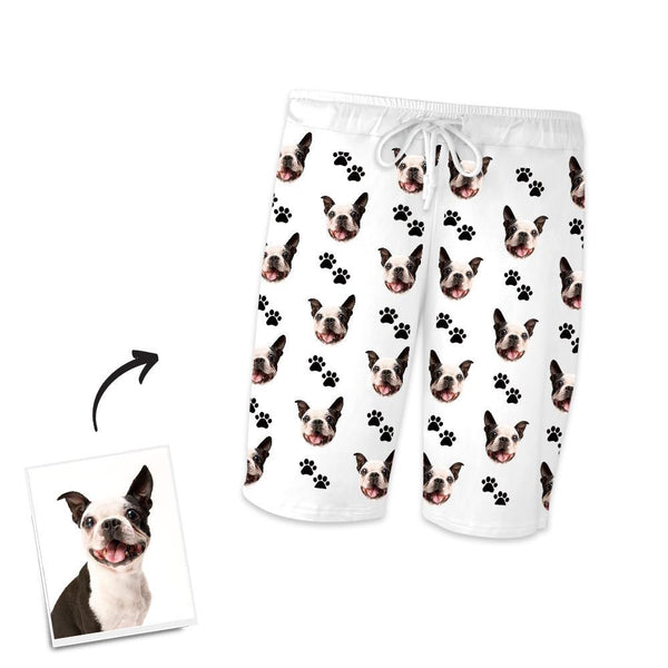 Custom Dog Photo Short Pajama Pants, Nightwear, Sleepwear