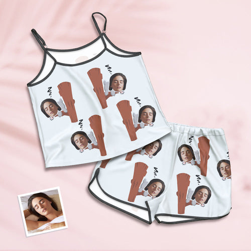 Custom Face Camisole Sleepwear Personalised Lingerie Set Summer Pajamas