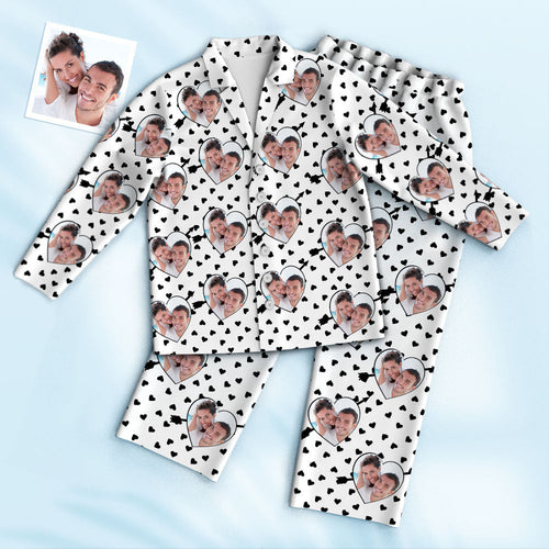 Custom Photo Pajamas Personalized Special Love Hearts Women Men Set Pajamas