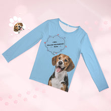 Custom Pet Photo Name Pajamas Personalised Round Neck Dog Cat Lover Pajamas Gift For Women