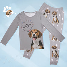 Custom Pet Photo Name Pajamas Personalised Round Neck Dog Cat Lover Pajamas Gift For Women - MyFacepajamas