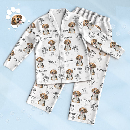 Custom Photo Dog Pajamas Cat Paw For Dog Cat Lover Personalised Photo Women Men Multiple Color Pajama - MyFacepajamas