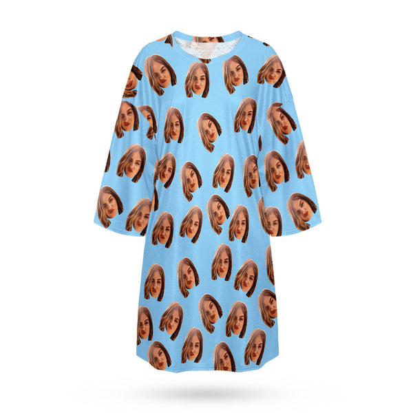 Custom Photo Face Nightdress Personalised Women's Oversized Colorful Nightshirt Gifts For Women - MyFacepajamas