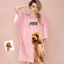 Custom Photo And Name Nightdress Personalised Women's Oversized Nightshirt Footprint Gifts For Her - MyFacepajamas