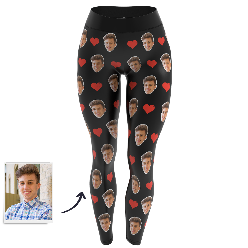 Custom Face Leggings - Heart