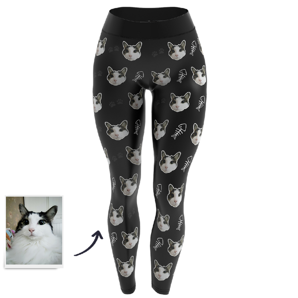 Custom Face Leggings - Cat