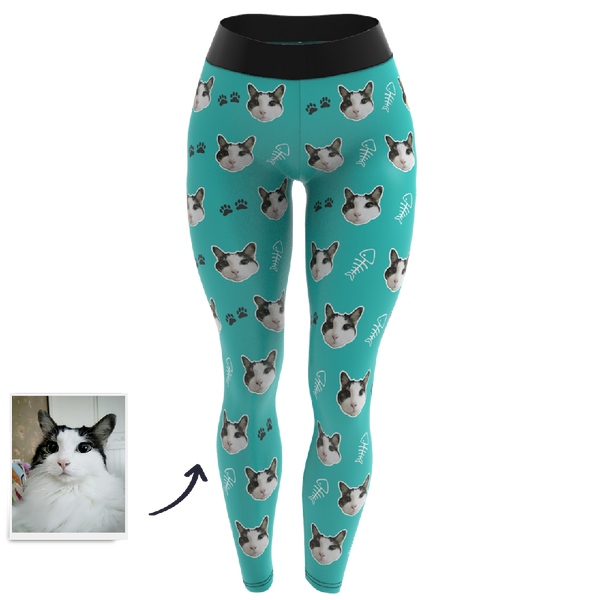 Custom Face Leggings - Cat