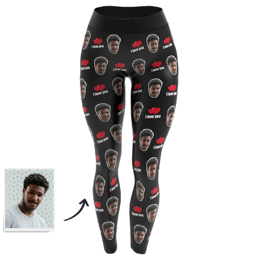 Custom Face Leggings - I Love You