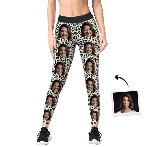 Custom Face Leopard Low Rise Leggings