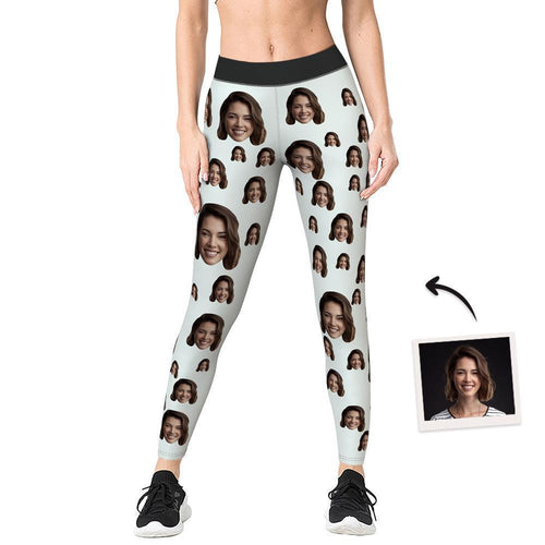 Custom Face Solid Color Leggings Women's Yoga gym pants