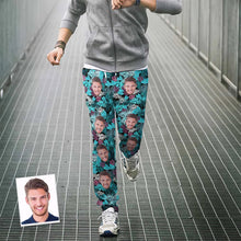 Custom Face Sweatpants Personalised Leaves Design Unisex Joggers