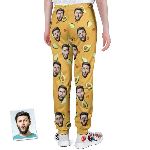 Custom Face Sweatpants Personalised Unisex Joggers Avocado Design