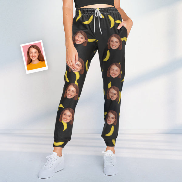 Custom Face Sweatpants Personalised Banana Design Unisex Joggers - Gift for Lover