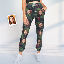 Custom Face Sweatpants Personalised Leaves Design Unisex Joggers - Gift for Lover