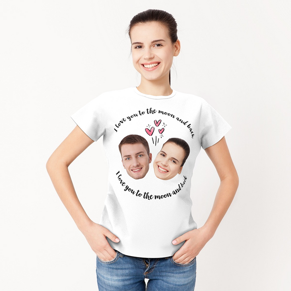 Custom Face Love Woman T-shirt - Myfaceshirt