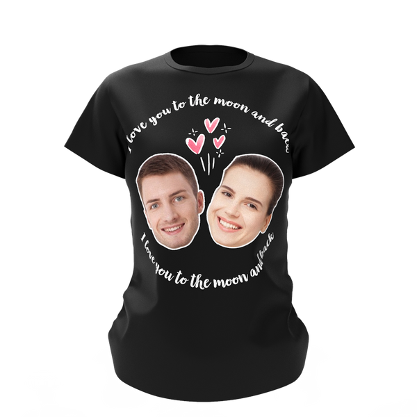 Custom Face Love Woman T-shirt - Myfaceshirt