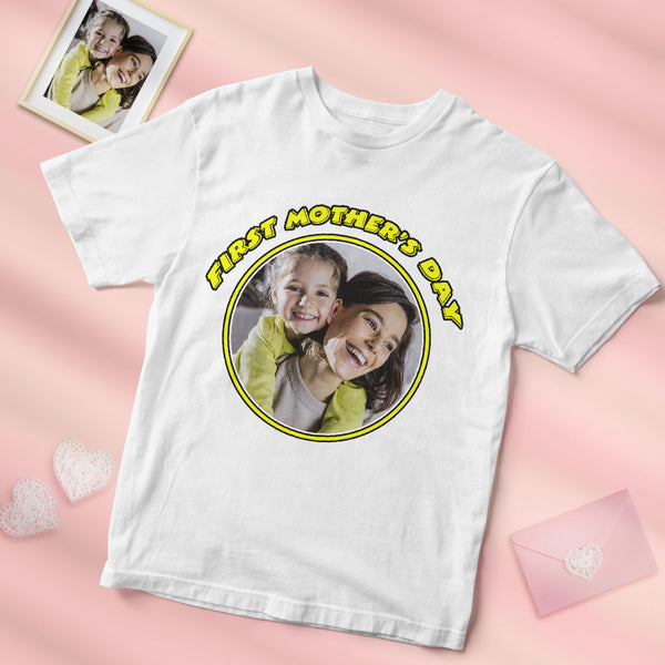 Personalised Photo My First Mother's Day T-Shirt Gifts For Mom - MyFacepajamas