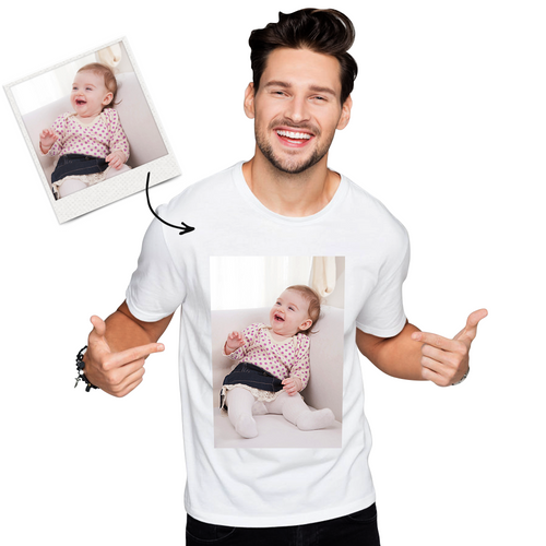 Custom Photo Men's Cotton T-shirt Short Sleeve Love Baby