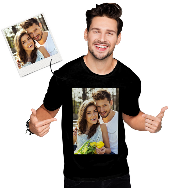 Custom Photo Men's Cotton T-shirt Short Sleeve Printed T-shirt