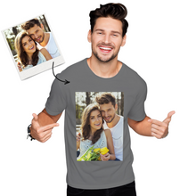 Custom Photo Men's Cotton T-shirt Short Sleeve Gifts for Him