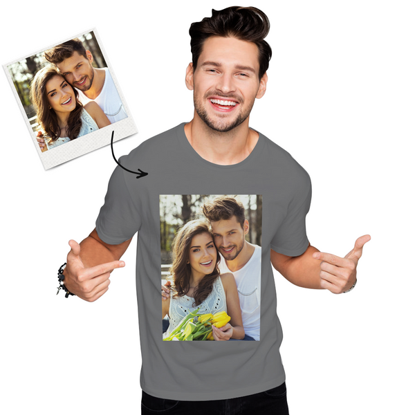 Custom Photo Men's Cotton T-shirt Short Sleeve Smoking