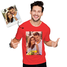 Custom Photo Men's Cotton T-shirt Short Sleeve Gifts for Him